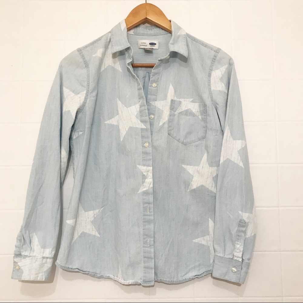 Old Navy Star Chambray Button Up Size S